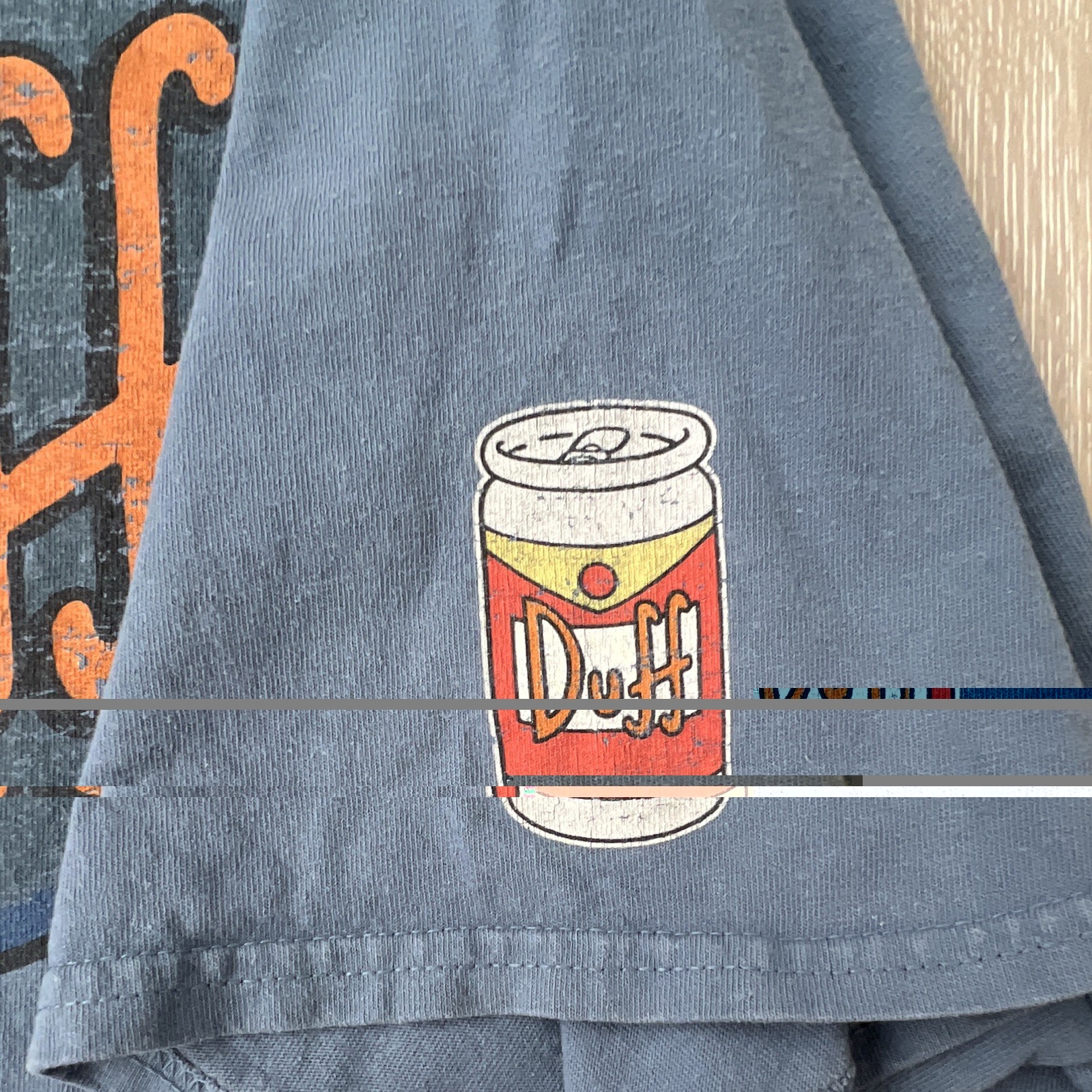 Universal Studios The Simpsons Duff Logo Graphic Blue Cotton Crew T-Shirt XL gallery