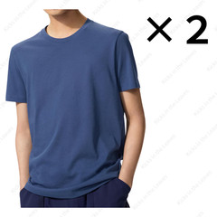 [2PCS SAME COLOR] UNIQLO Dry collar crew neck T-shirt XS-4XL 16Colors Unisex NWT