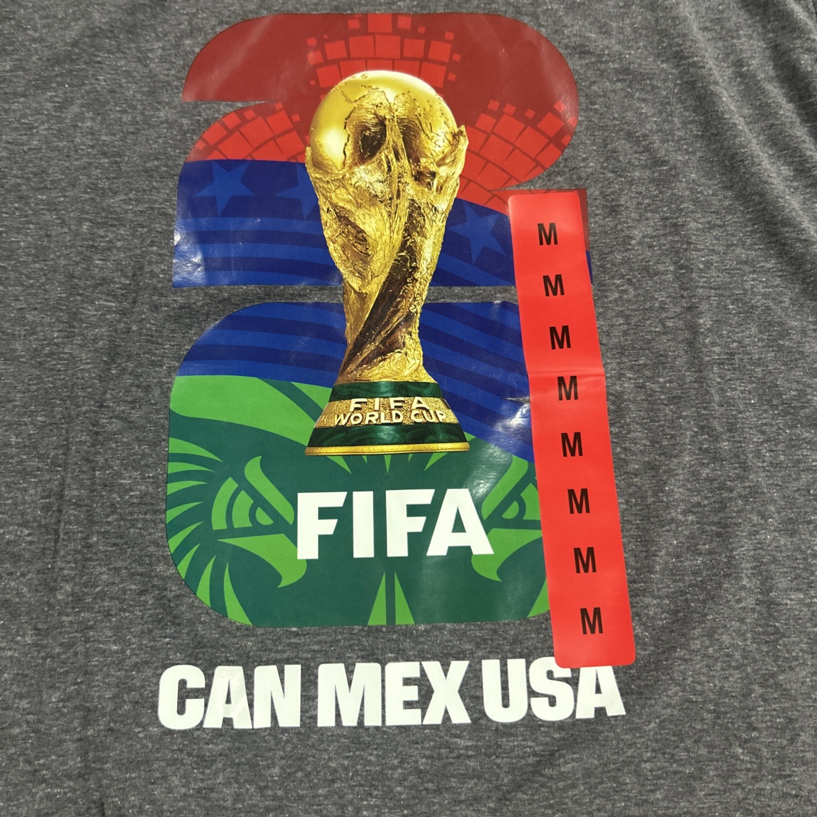 FIFA World Cup Men’s M Gray Graphic Print Logo Crew Neck Short Sleeve T-Shirt gallery