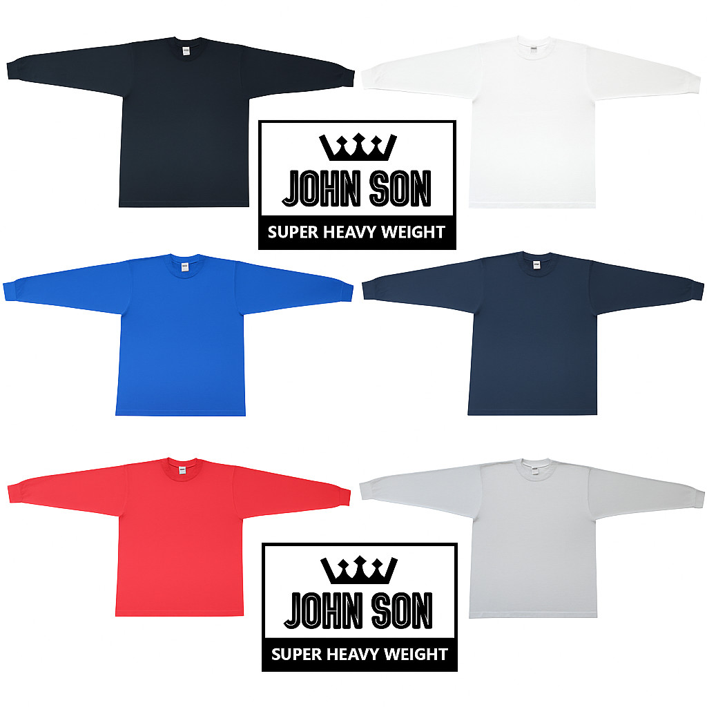 Plain Long Sleeve T-shirts Round Neck [JOHN SON]Super Heavy Weight[M~4XL] Single gallery