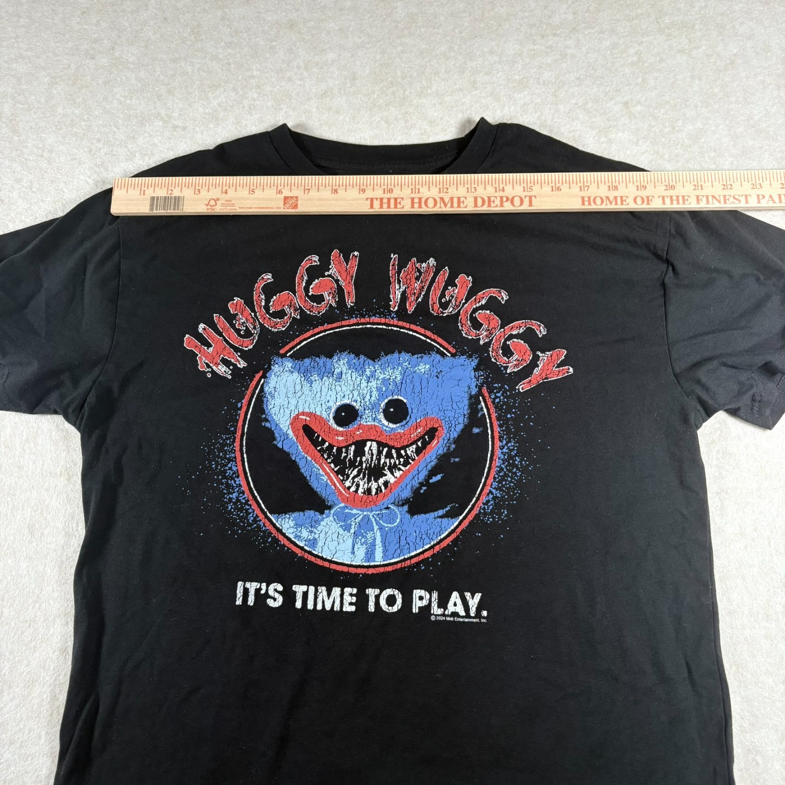 Huggy Wuggy Poppy Playtime T Shirt Mens Large Black Horror Game Tee gallery
