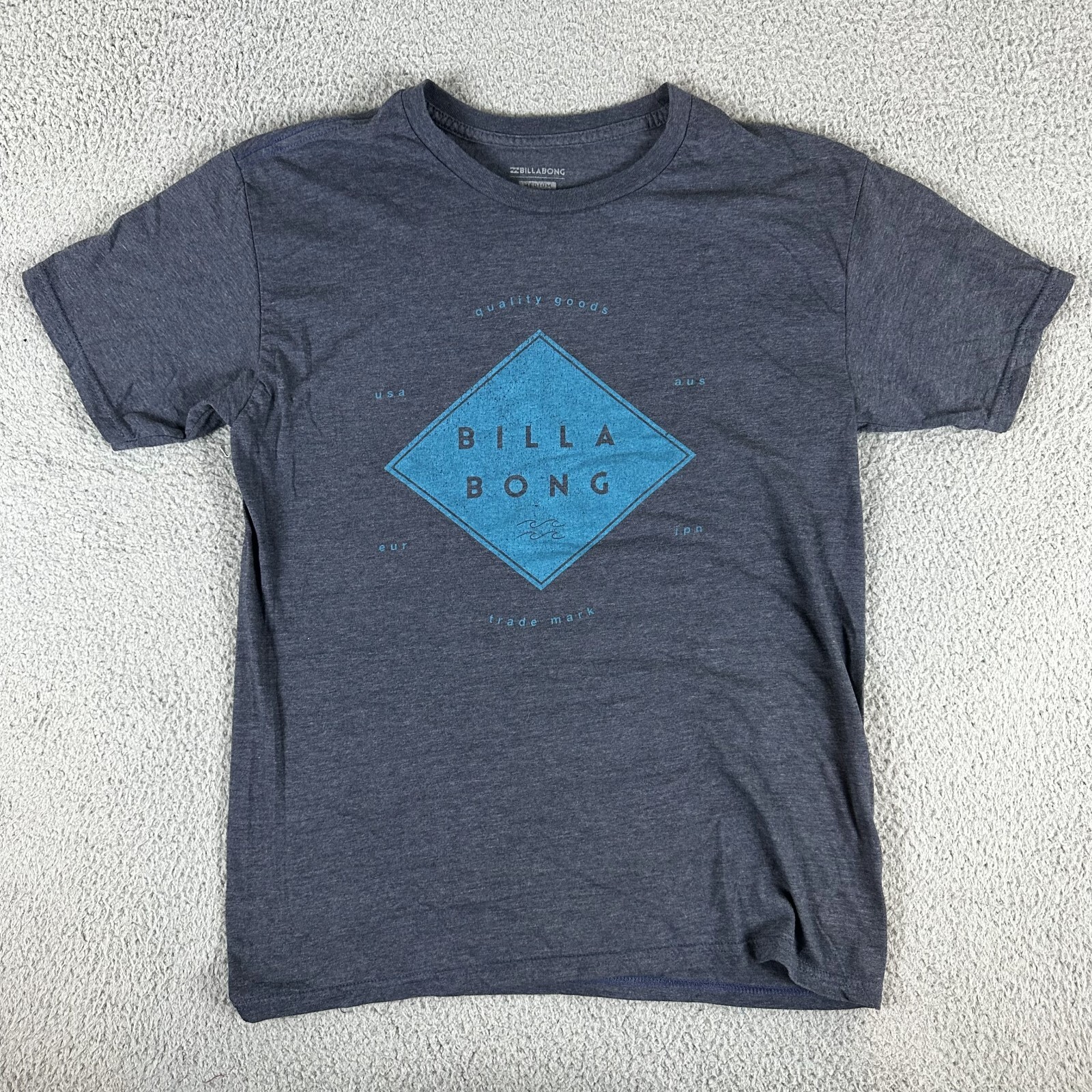 Billabong Shirt Men's M Gray Cotton Crew-Neck Short Sleeve Beach Outdoor gallery