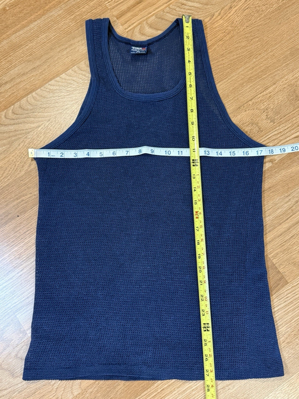 Vintage 70s 80s Trax Activewear Mesh Sheer Blue Tank Top Sz XL Men’s Retro USA gallery
