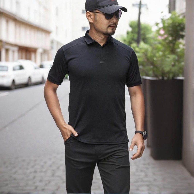 Mens Tactical Polo T-Shirt Quick Dry Combat Short Sleeve Team Work Casual Shirt gallery