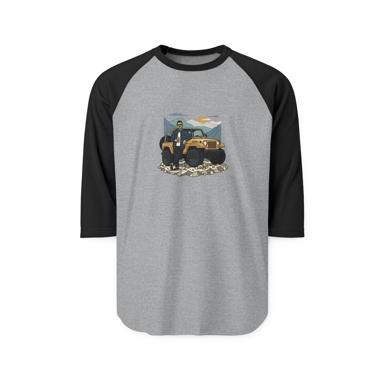 Jeep in the Mountains Chillin Unisex Three-Quarter Sleeve Raglan Shirt gallery