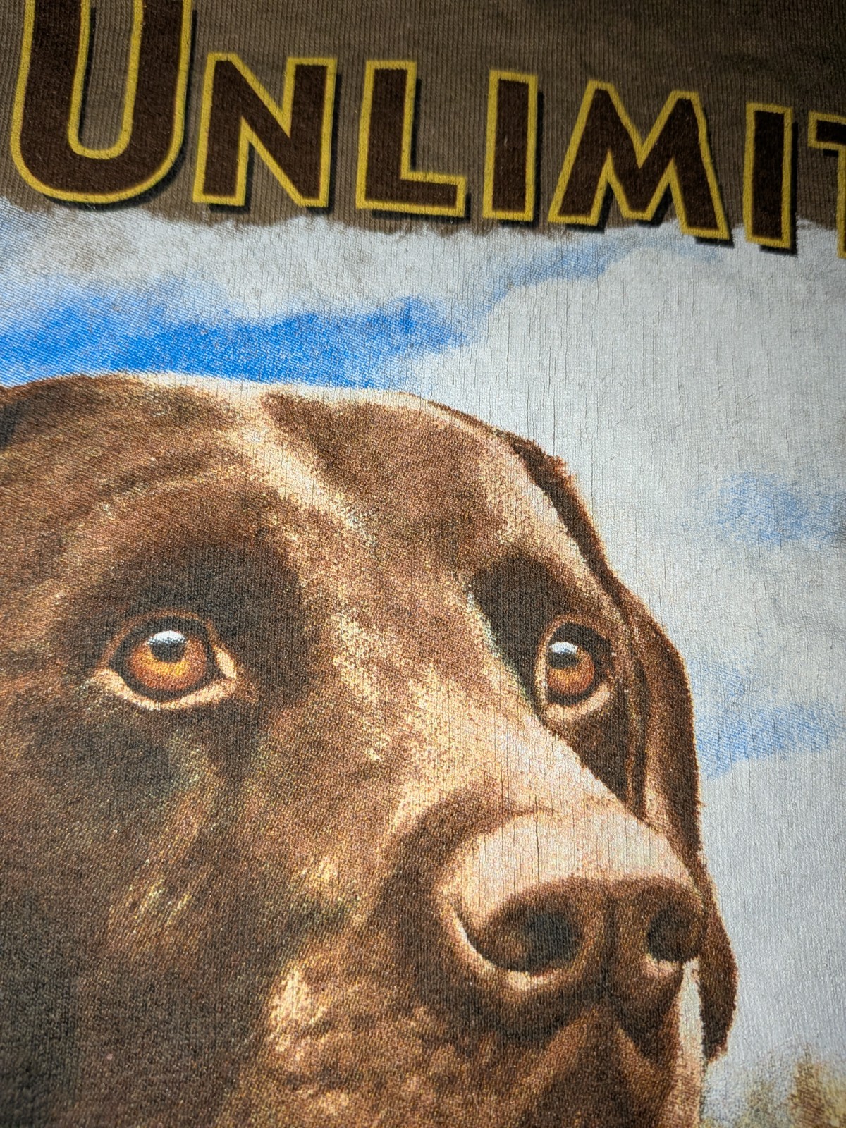 Artisans Ducks Unlimited Brown Dog Sportsman's Warehouse 90s Cotton Tee 2XL Vtg gallery