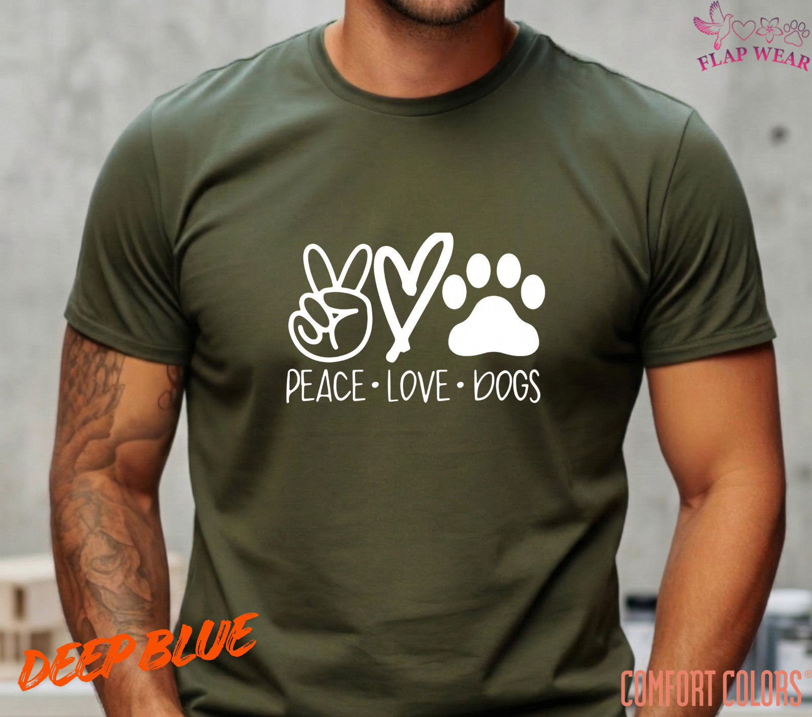 Unisex Peace Love Dogs Printed T SHIRT,T shirt women,T shirt men,T shirt vintage gallery
