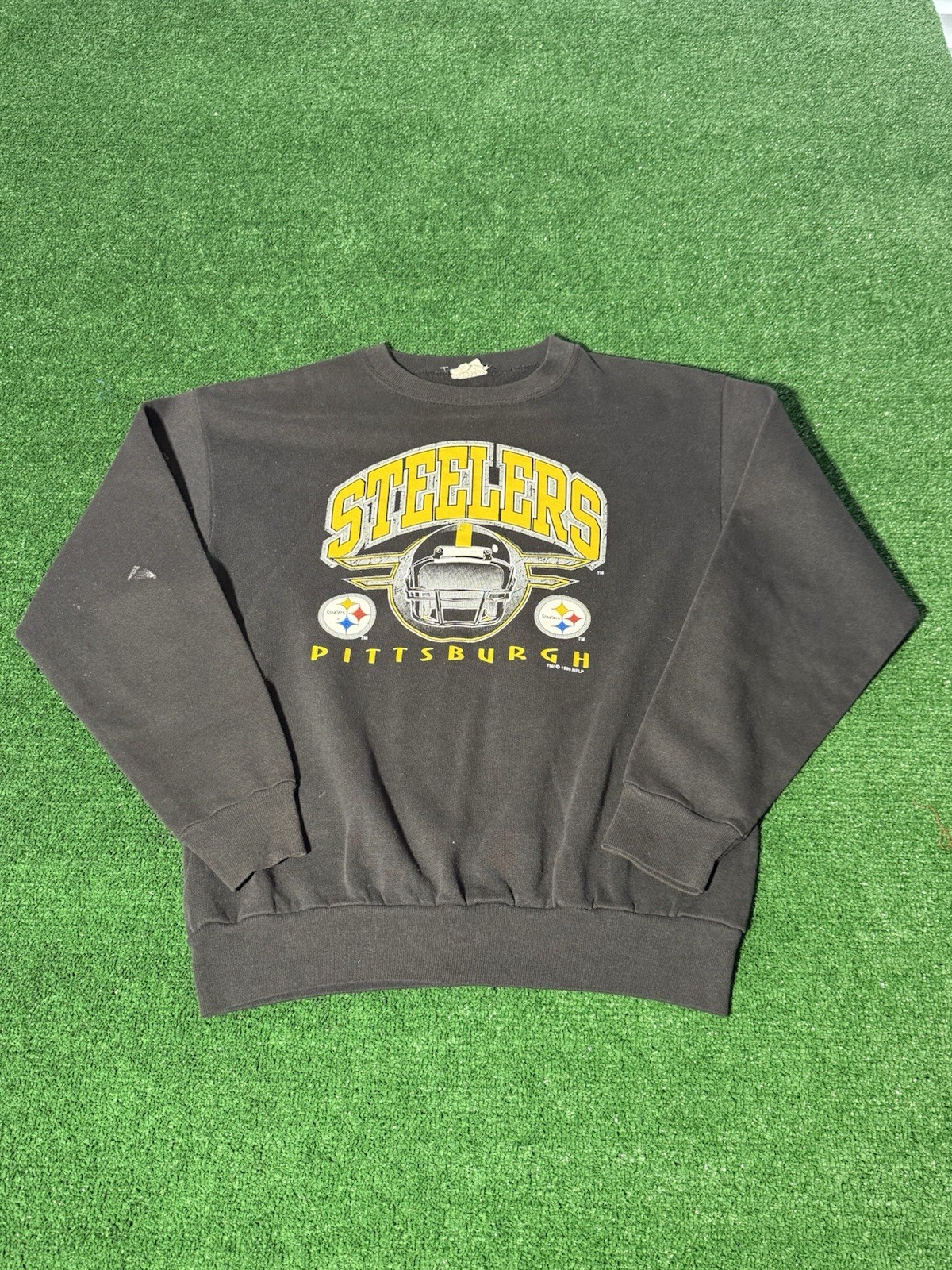 VTG PITTSBURGH STEELERS SWEATSHIRT SWEAT SHIRT NFL FOOTBALL THROWBACK Sz Small gallery
