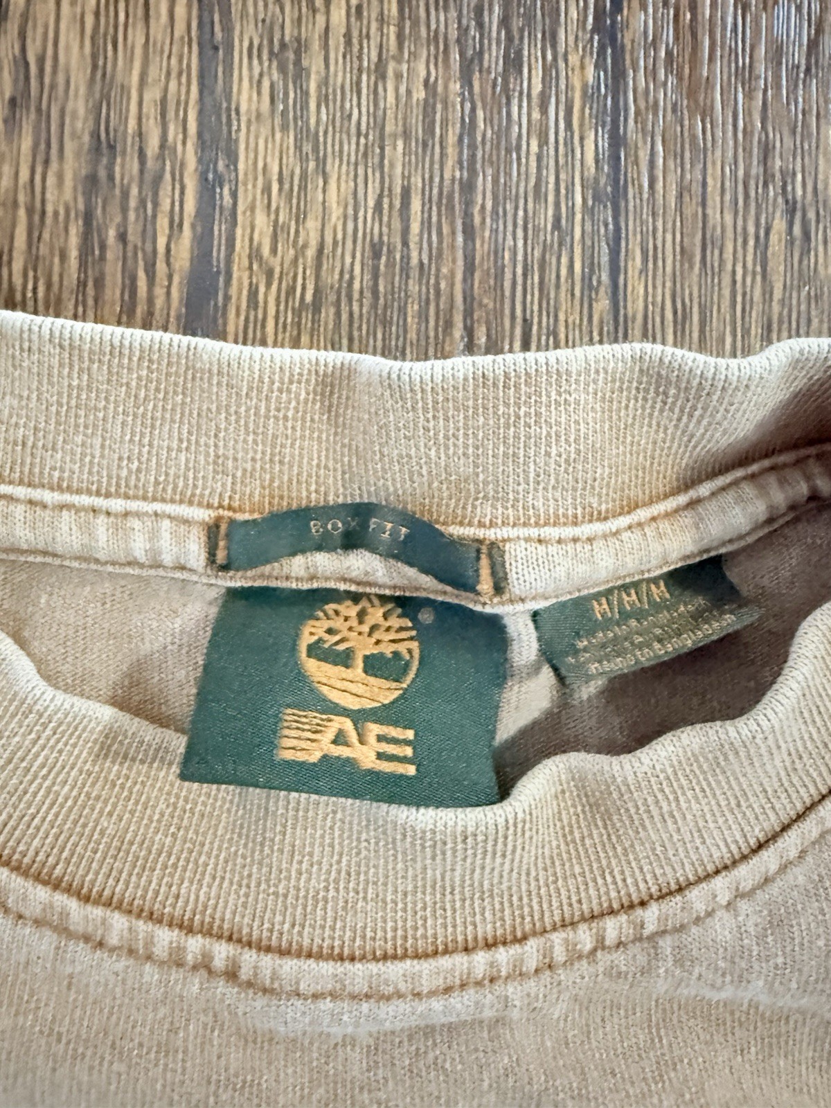 American Eagle x Timberland Beige Graphic Print Box Fit Crew Neck T-Shirt M gallery