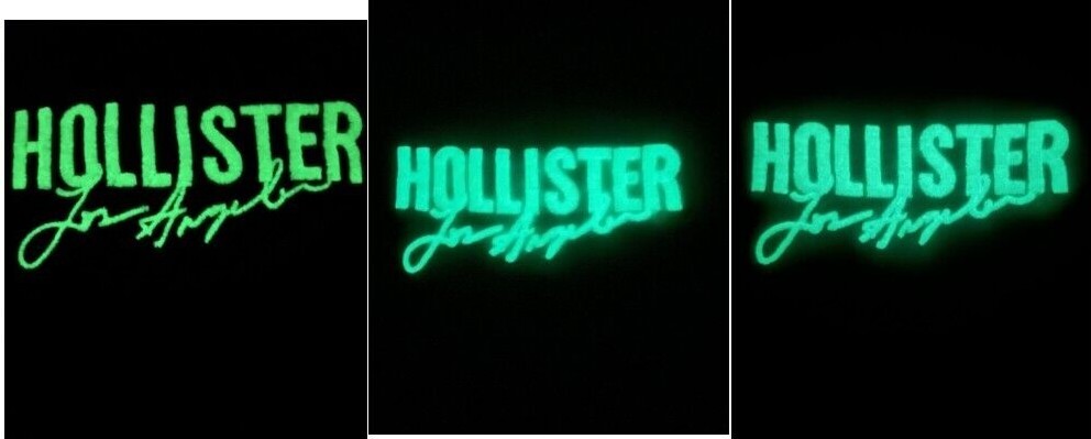 Hollister Men's Glow-In-The-Dark Graphic T-Shirt Curved Hem Logo Tee XS S M L XL gallery