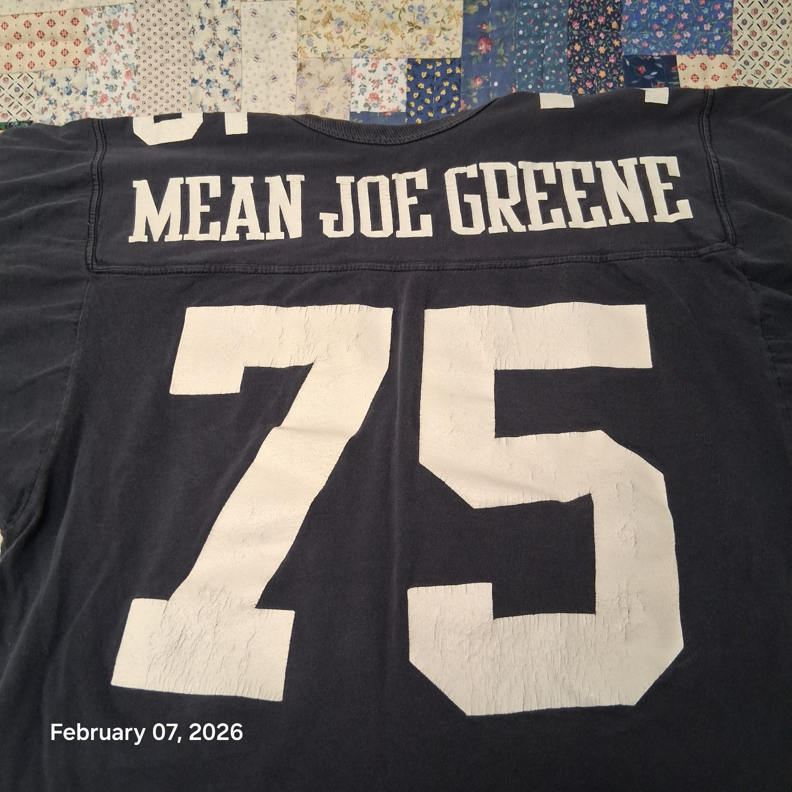 Vintage Mean Joe Greene 75 Rawlings Shirt Size Medium Black Pittsburgh gallery