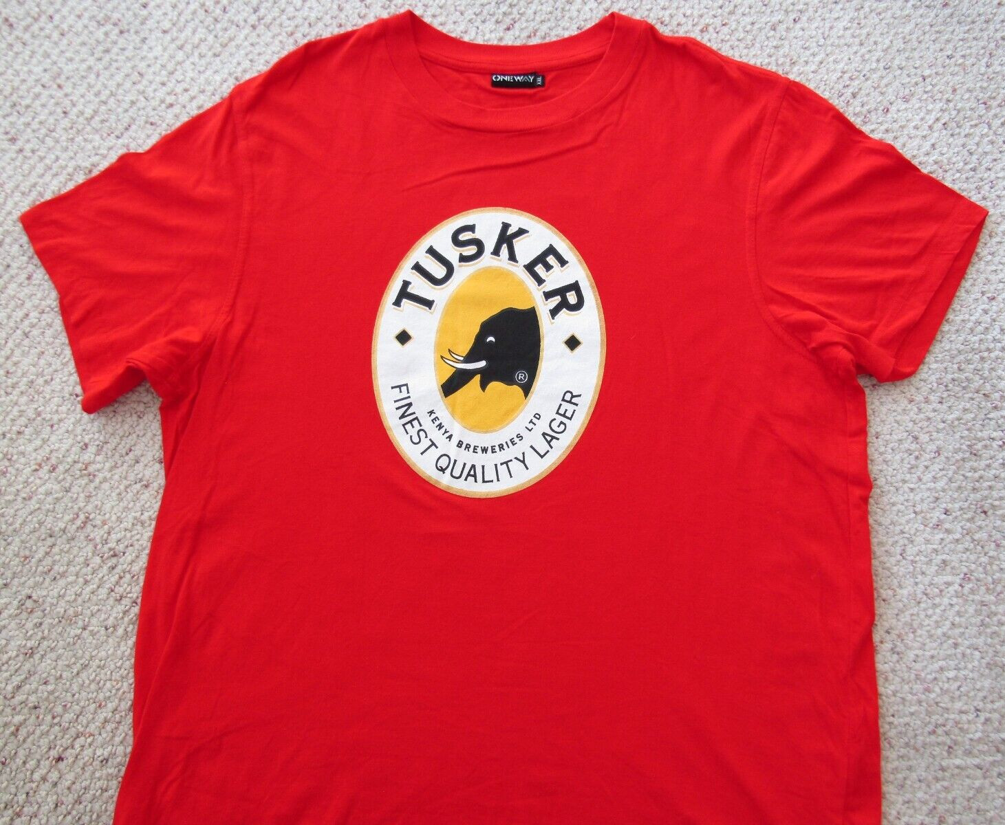 Tusker Lager Beer Kenya Breweries T Shirt Red XXL but Fits XL New without Tags gallery