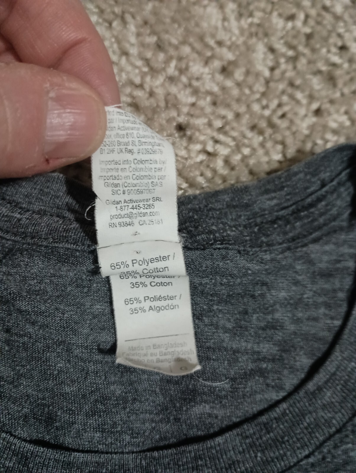 2nd Amendment Gray T Shirt - Poly/Cotton blend - Large - Anvil gallery