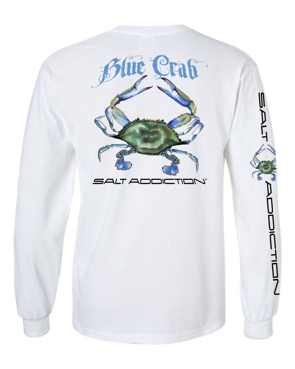 Salt Addiction Saltwater Blue Crab Fishing Long Sleeve T Shirt Cotton gallery
