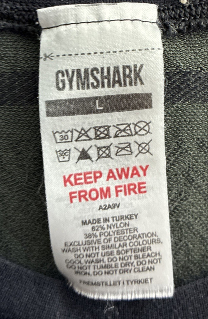 Gymshark Mens Tank Top T Shirt Black Graphic Large Nylon Blend Crew Neck gallery