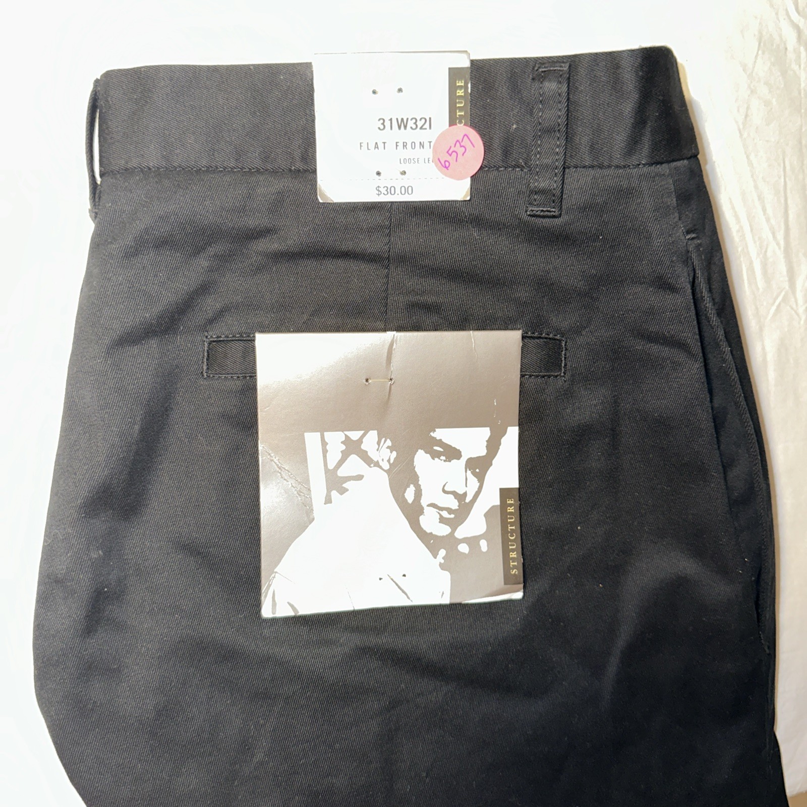 NWT Structure Men’s 31 x 32 Flat Front Black Dress Pants gallery