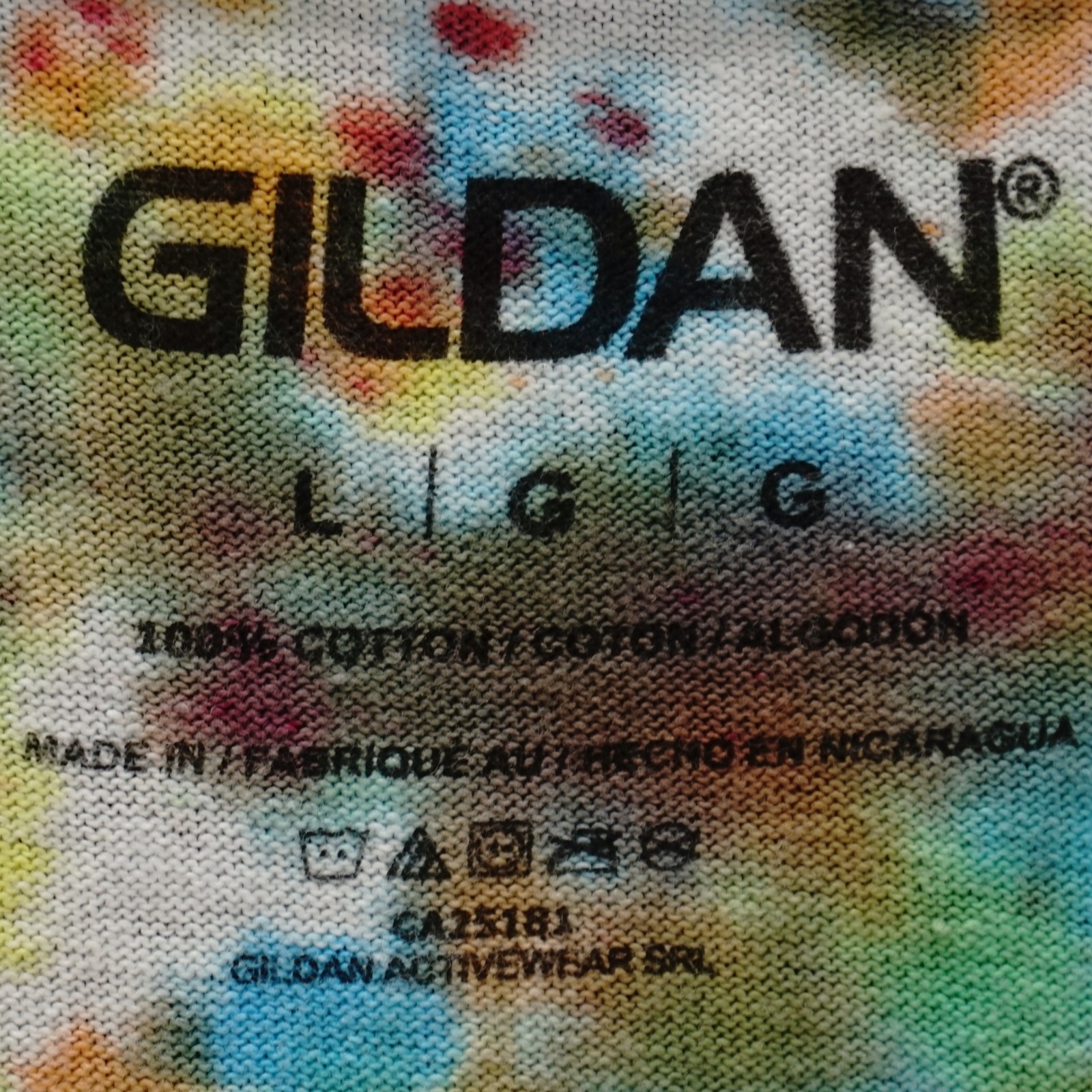 GILDAN TIE DYE DYED ICE MULTICOLOR T SHIRT TEE RAINBOW PRIMARY COLORS MENS L LG gallery