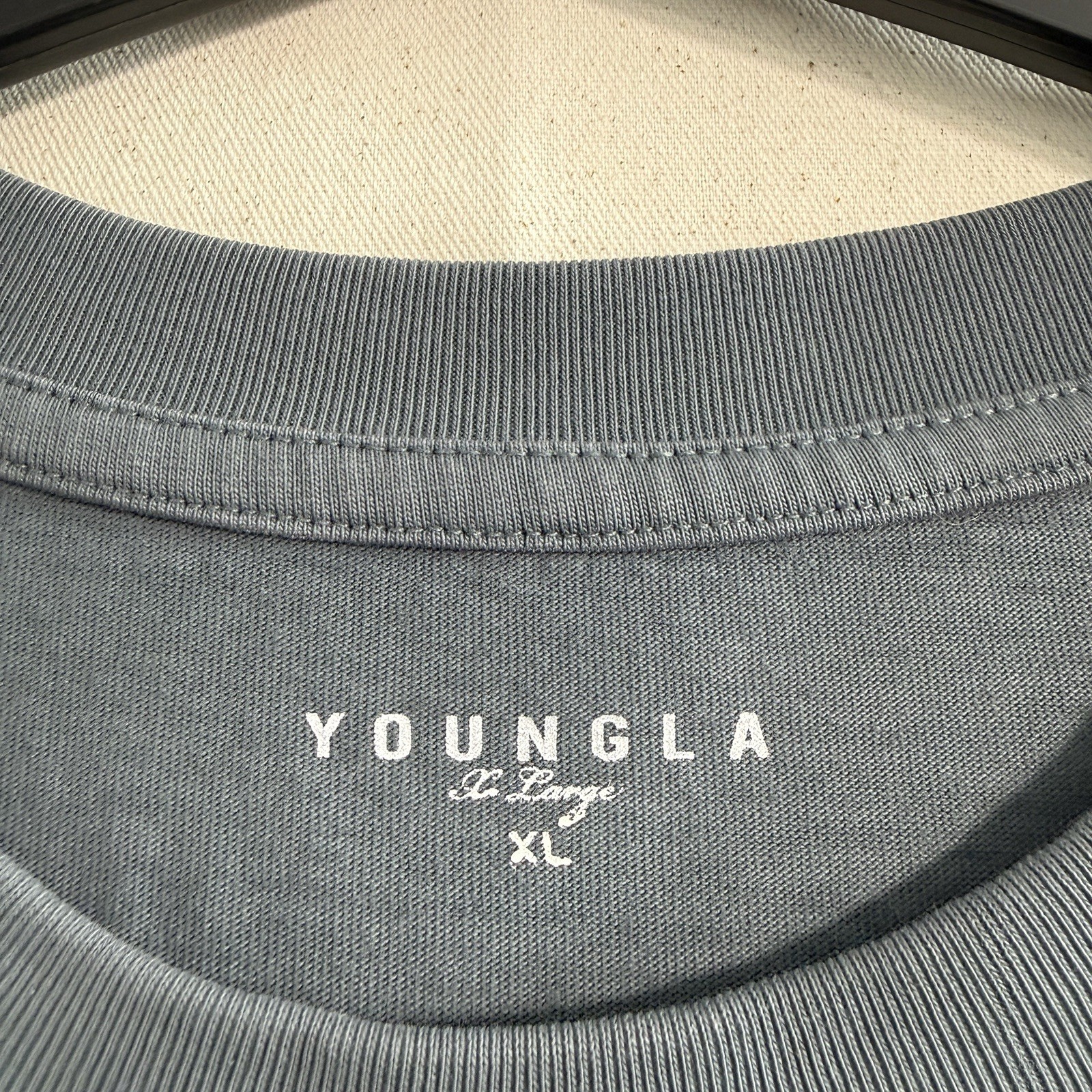 YoungLA Men's Cotton Jersey Crew Neck Short Sleeve T-Shirt Blue Size XL gallery