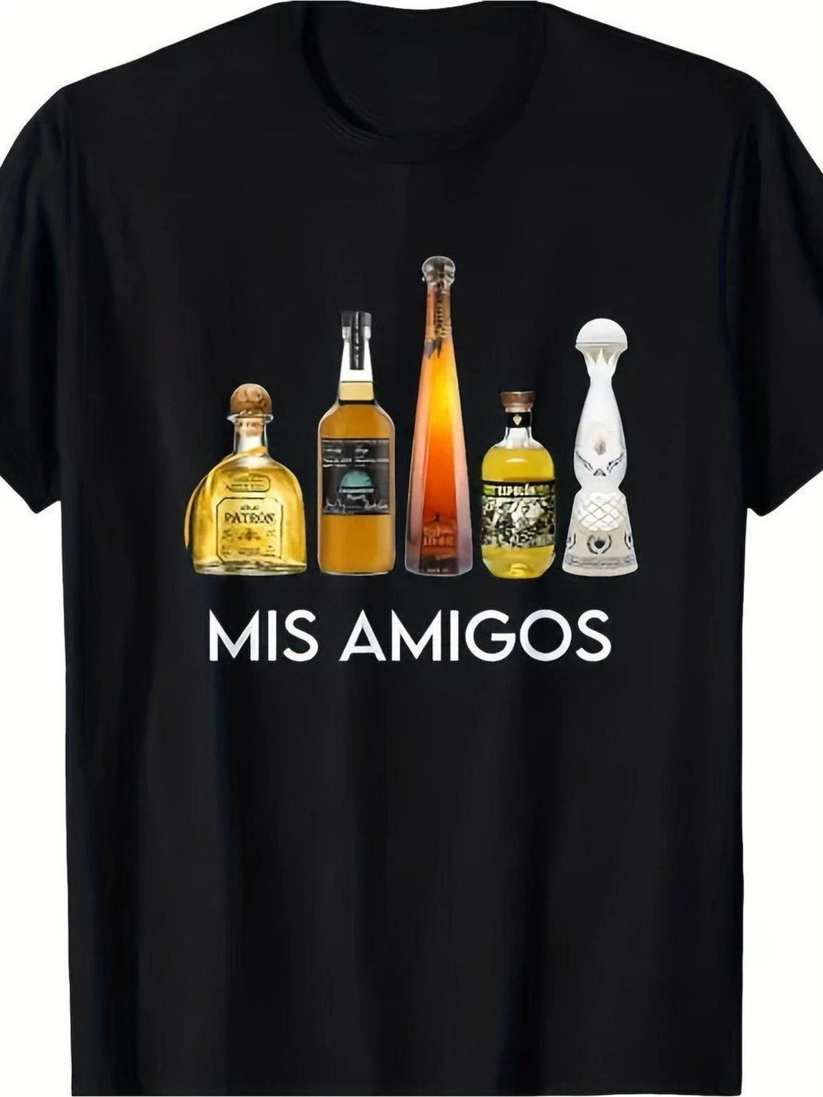 Funny Mis Amigos Tequila Lover Graphic T-Shirt Cinco De Mayo Humor Tee