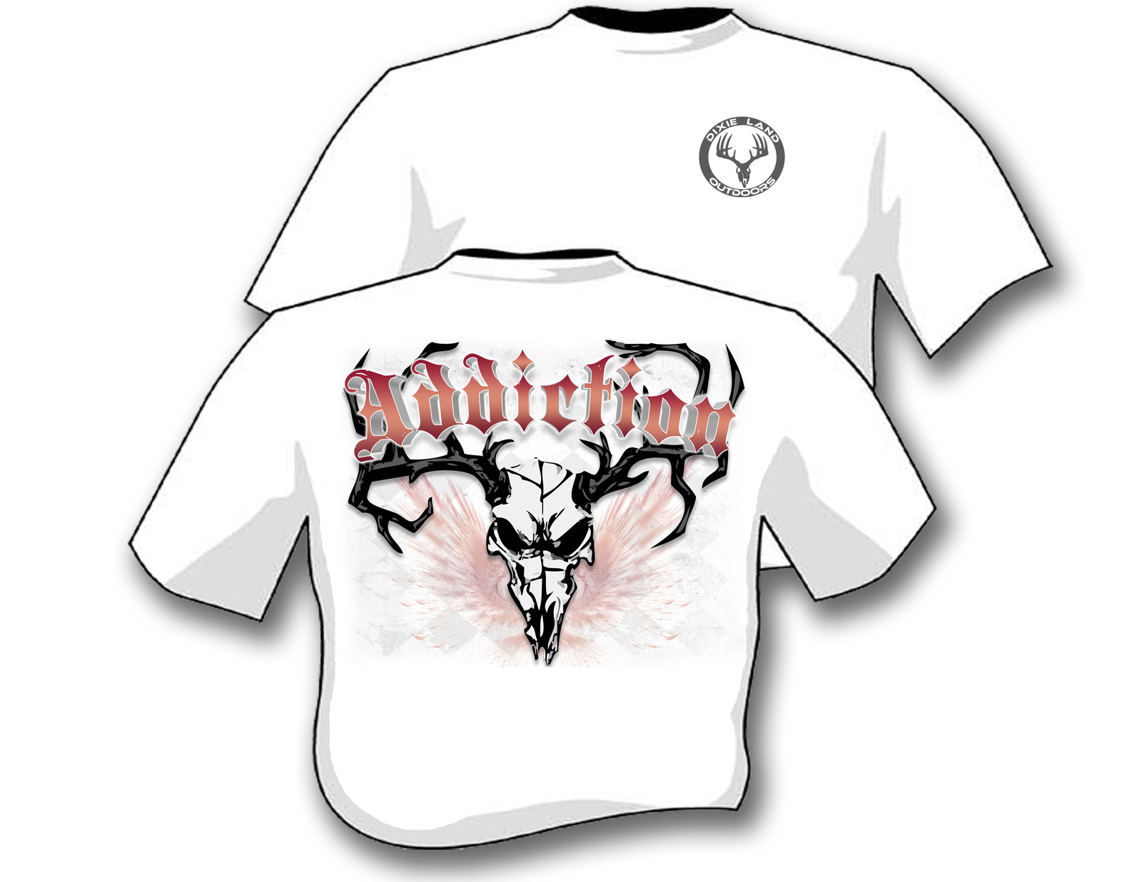 Hunting t shirt Dixie Land Outdoors Addiction Archery apparel Deer Skull gallery