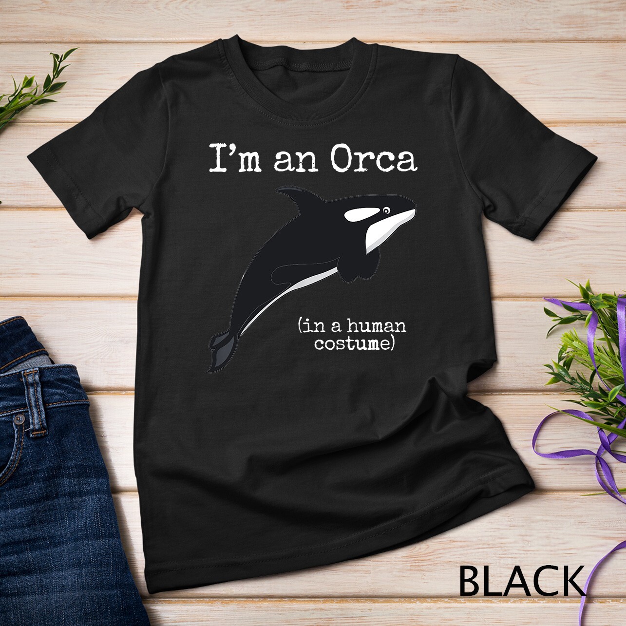 Orca Killer Whale Costume I'm an Orca in a Human Costume Unisex T-shirt gallery