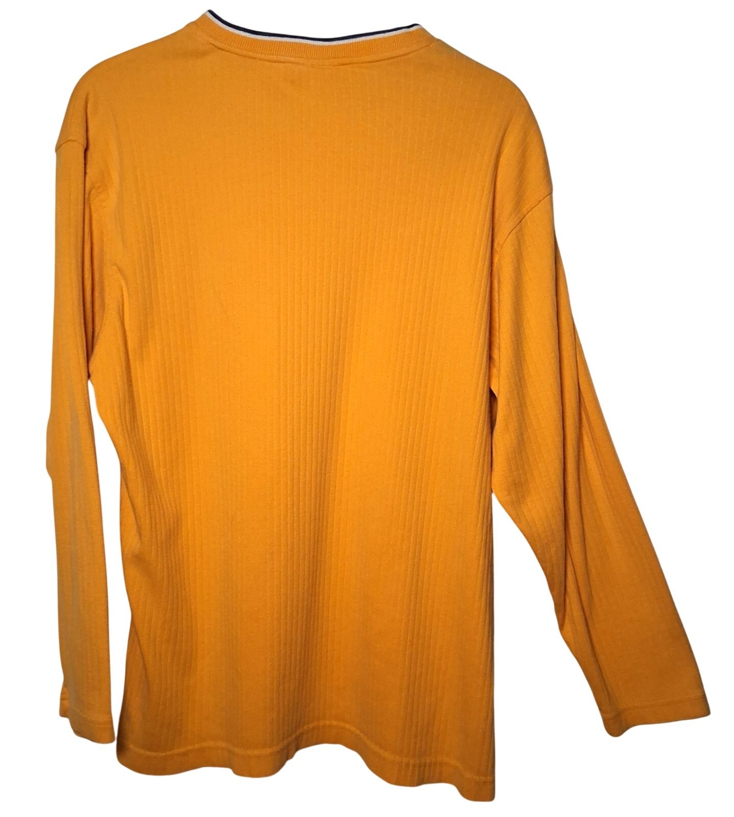 Vintage 1990s Tommy Jeans Shirt Men L Ribbed Knit Gold Long Sleeve V Neck gallery