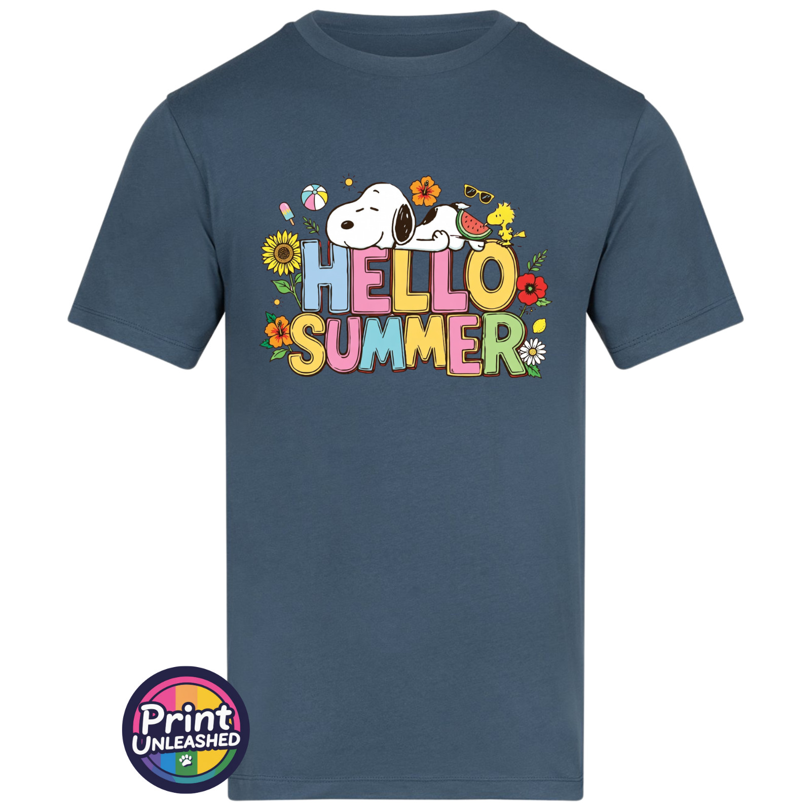 Hello Summer T-Shirt Unisex S-2XL AWDis Summer Beagle Tee Dog & Bird Top Gift gallery