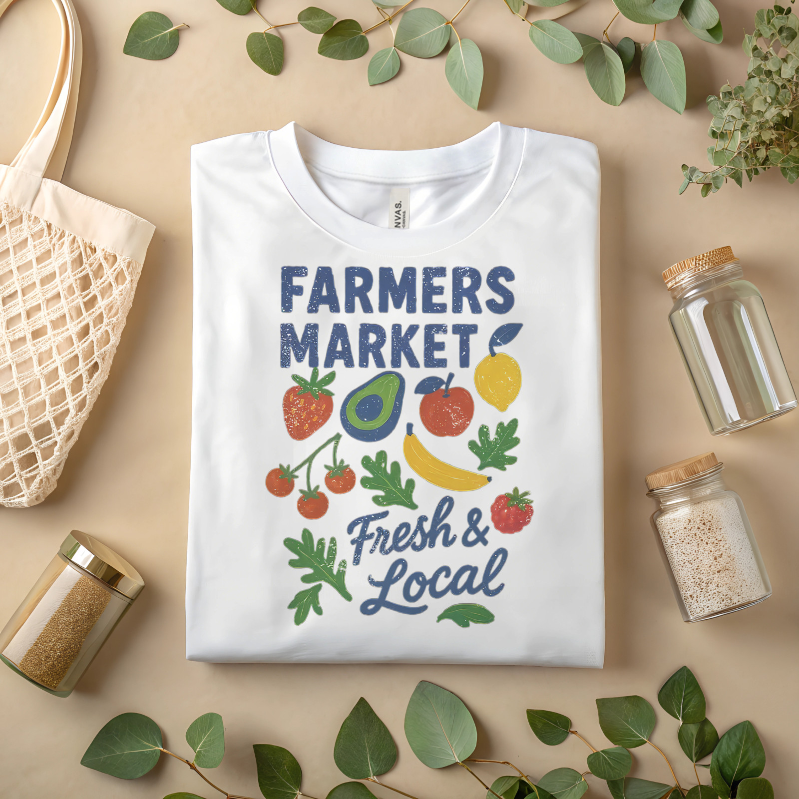 Farmers Market T-Shirt Fresh & Local Organic Produce Graphic Tee Unisex A67