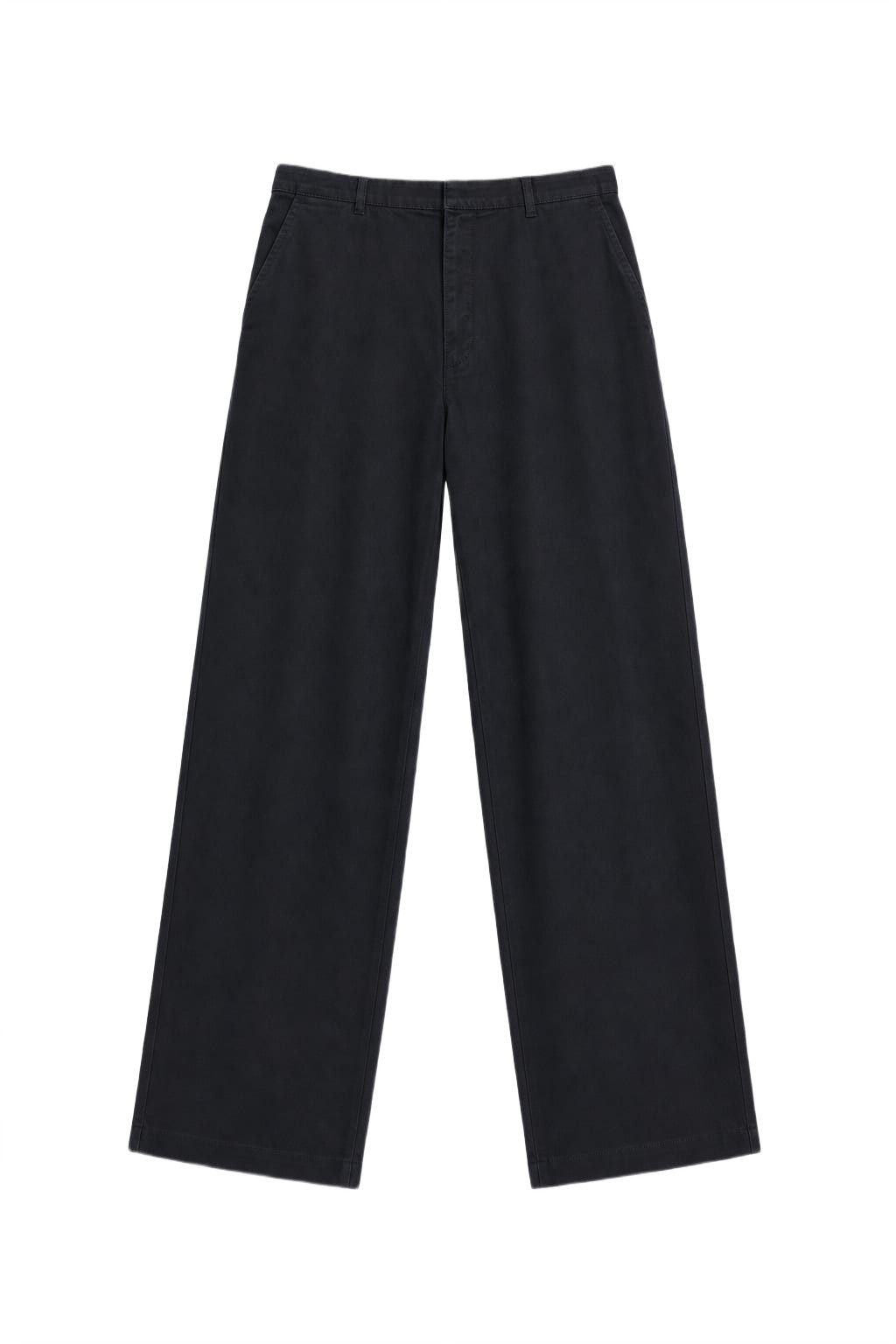 Vintage Black Cotton Unisex Trousers Classic Straight-Leg gallery