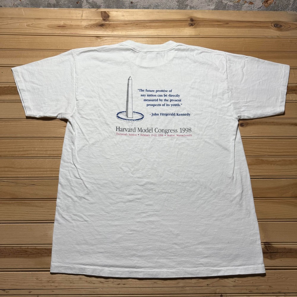 Vintage 1998 Harvard Model Congress Boston Massachusetts JFK Quote T-Shirt – XL