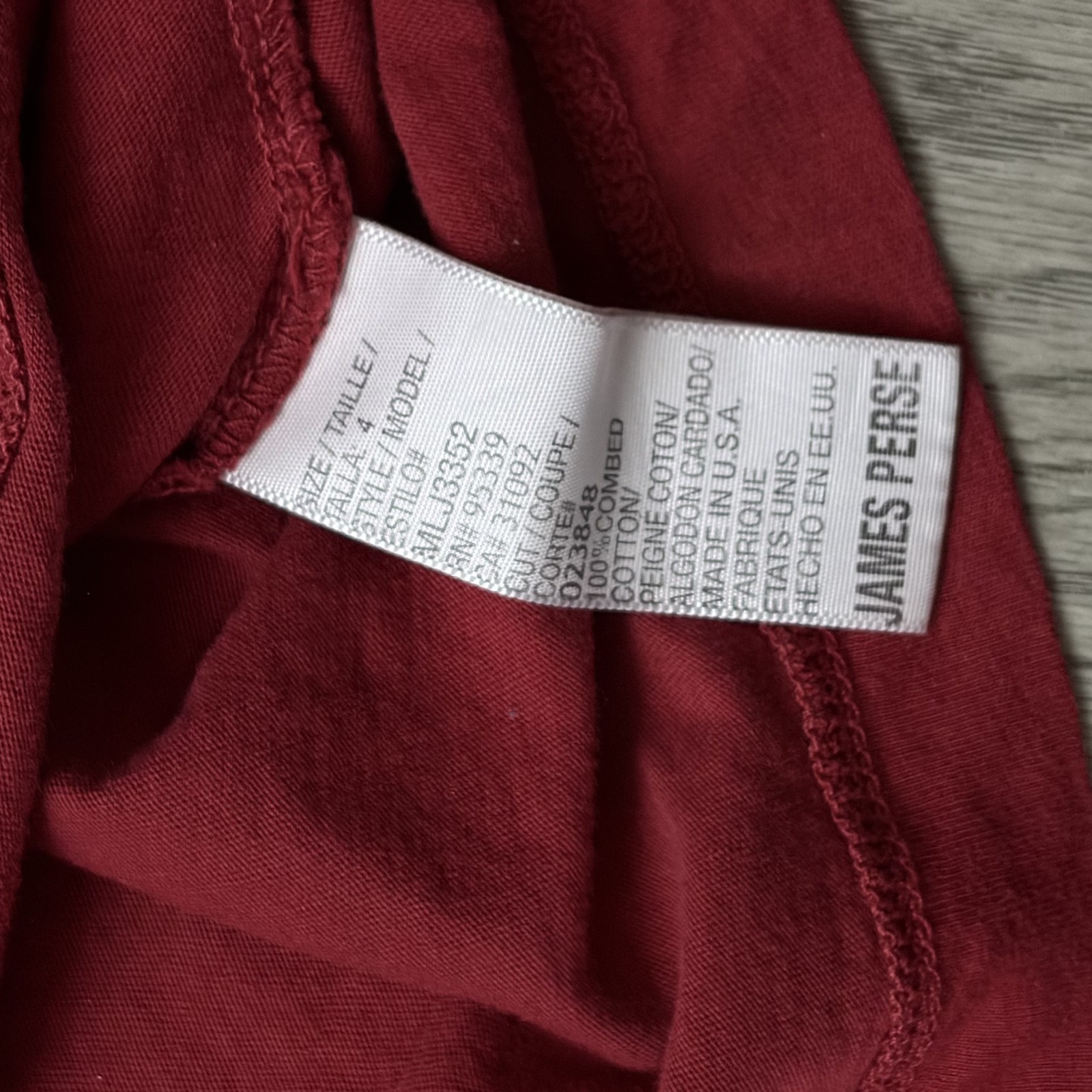 James Perse Men's Size 4 = X Large Red Combed Cotton V-Neck Short Sleeve T Shirt gallery