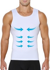 Mens Compression Tank Tops Slimming Body Shaper Undershirts for Chest Waist