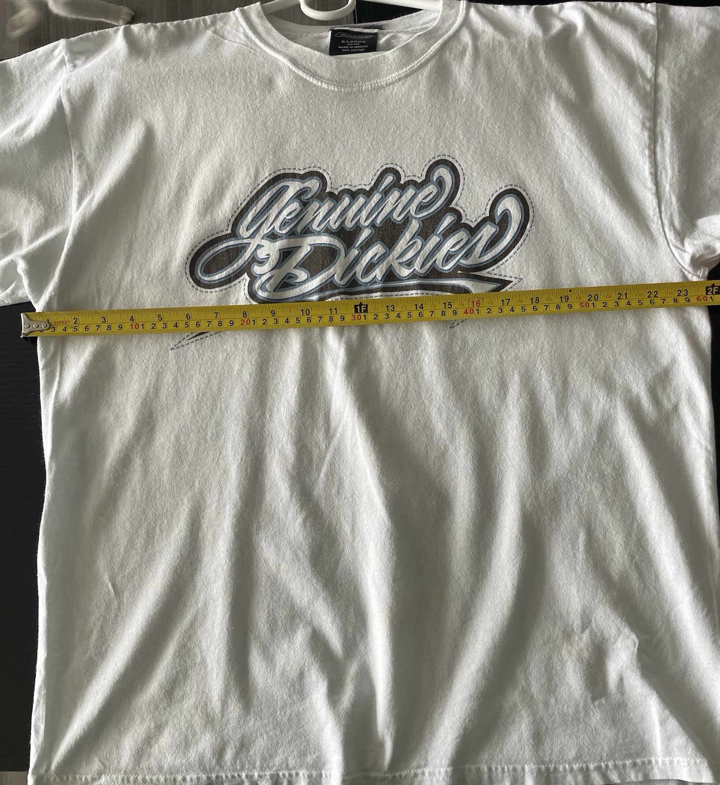 Vintage Y2k Genuine Dickies Grunge Style White Graffiti Graphic T-shirt Size XL gallery