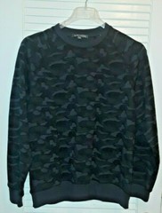 SLATE & STONE Long Sleeve Sweatshirt Camouflage Camo Men’s Large Gray Black