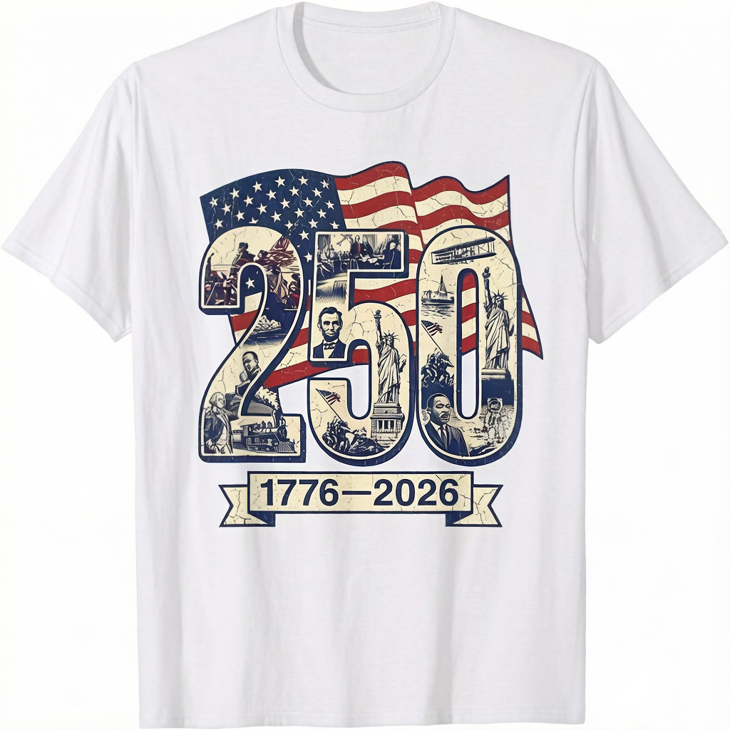 250 Years American Anniversary 250th Merch 4th July Flag UNISEX T-Shirt gallery