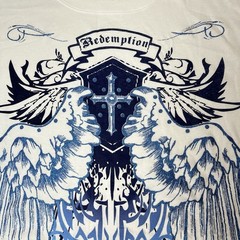 New The Mountain Redemption T-Shirt Men’s 3XL White VTG Leather Tag S/S Crew
