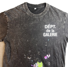 Gallery Dept Men’s M Black Paint-Splattered Shirt “Dépt De La Galerie” French