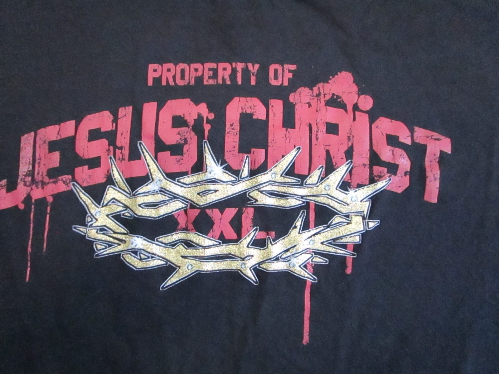 Vintage Jesus Shirt Mens XXL Black Christ Crown of Thorns Y2K Alstyle gallery
