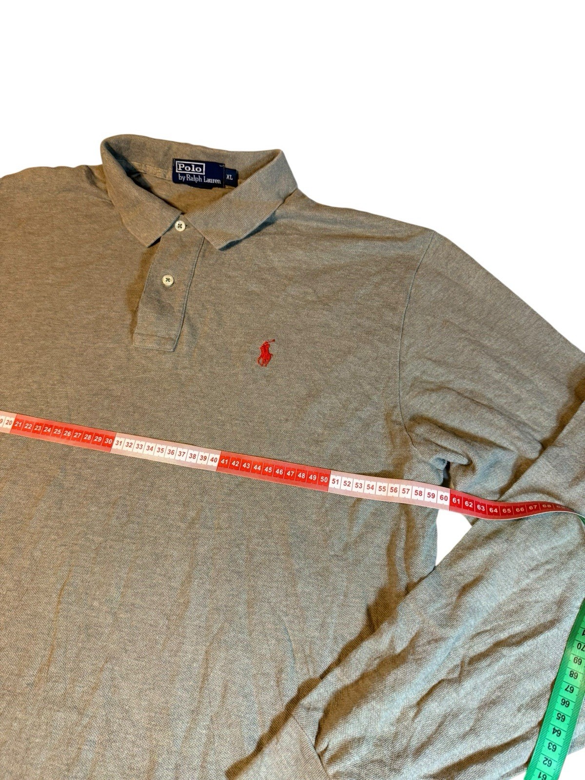 Polo Ralph Lauren, Polo Long, Size: XL, CLASSIC FIT, Grey, Print, Men's T92 gallery