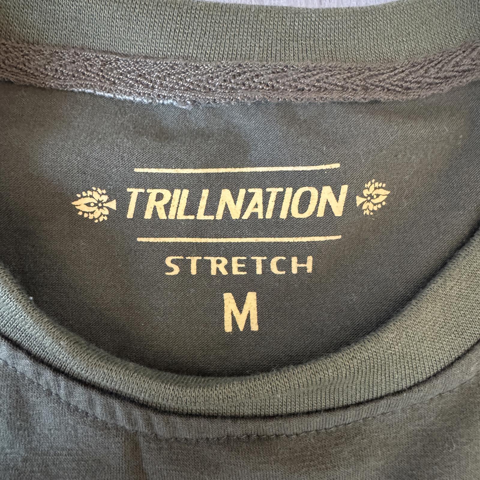 TrillNation Men's Stretch T-Shirt with Zipper Detail - Olive Green-Medium gallery