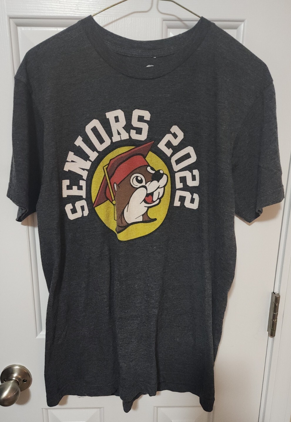 Buc-ee’s 2022 Seniors T-Shirt Most Likely To Eat Weight in Beaver Nuggets Size M