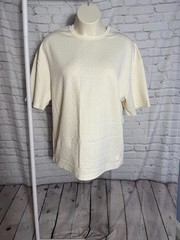 Saints Studio Textured Luxury Tee 2X Cream Oversized Short Sleeve Minimalist NWT