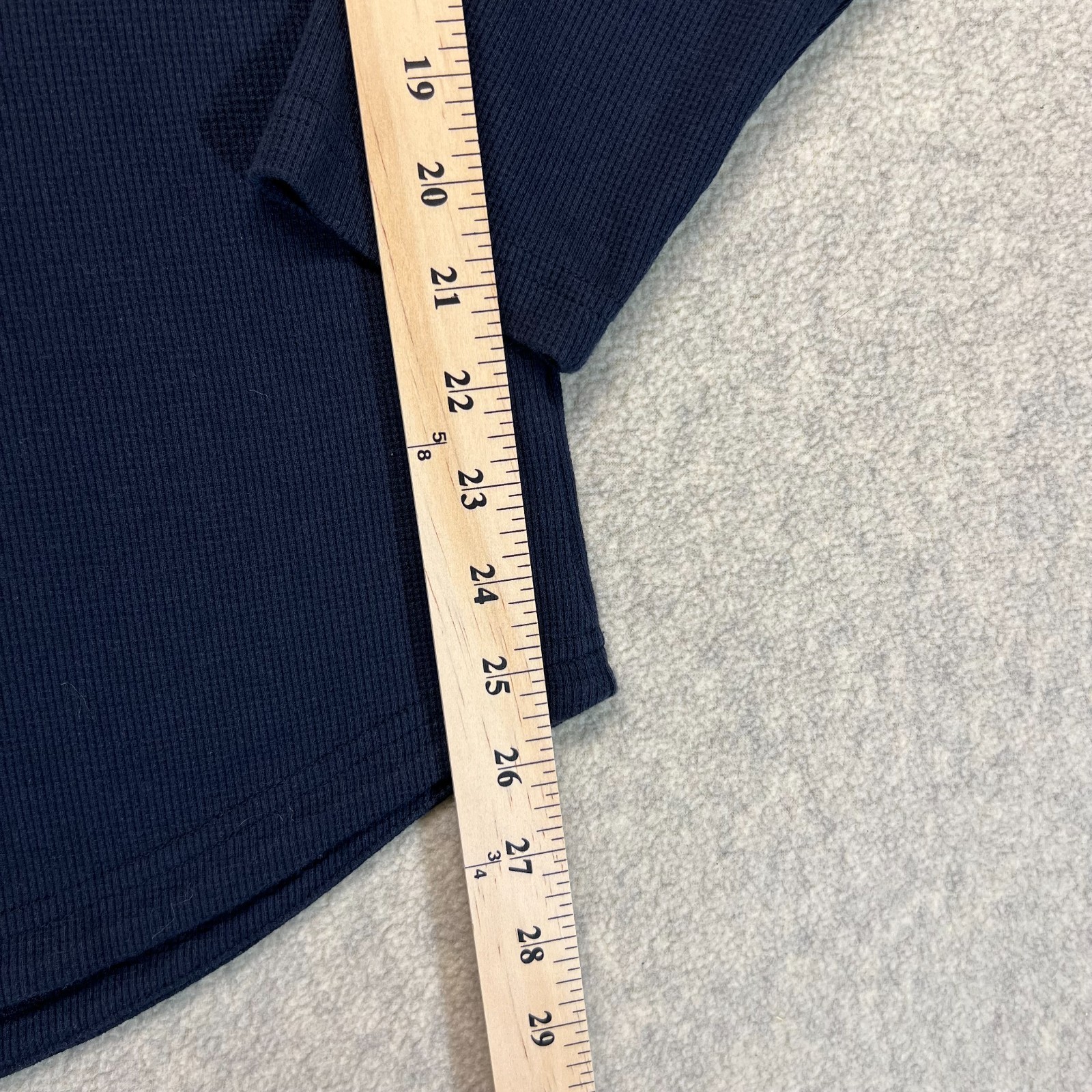 BYLT Mens Henley Shirt Tee Top Drop Cut Long Sleeve Navy Blue Outdoor Size M gallery