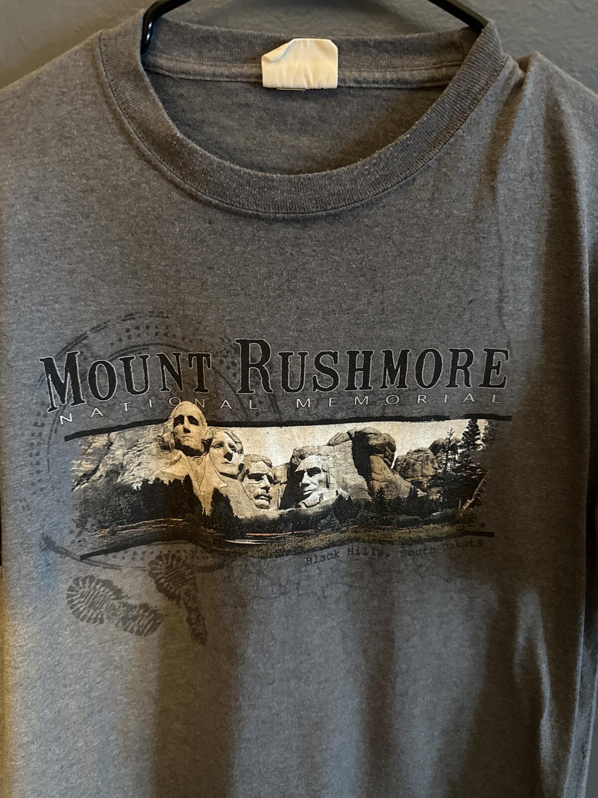 Eco Mountain Mount Rushmore Graphic T-Shirt Gray Medium gallery