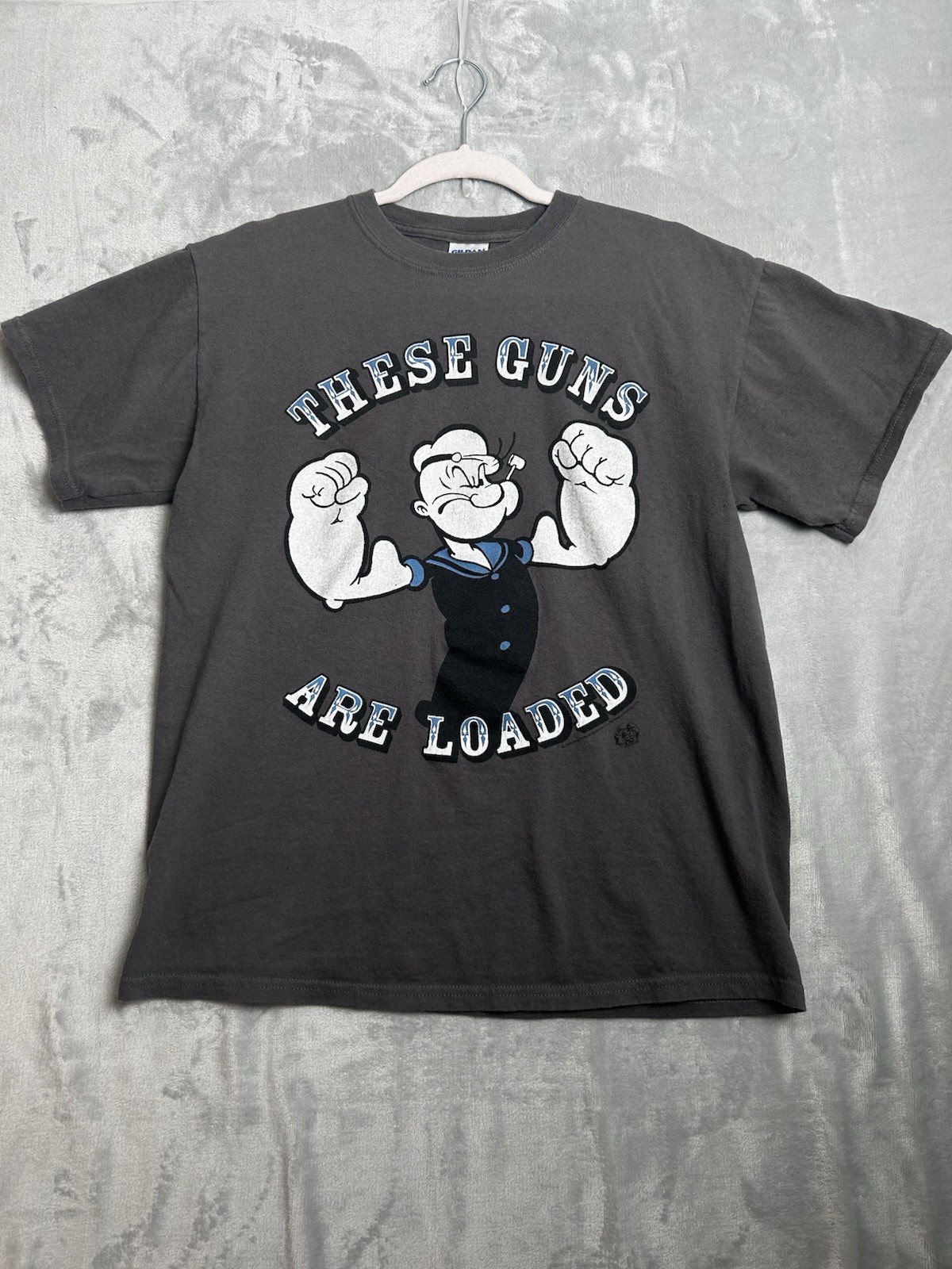 Vintage Y2K Popeye the Sailor Man T-Shirt Medium These Guns Are Loaded Cartoon gallery