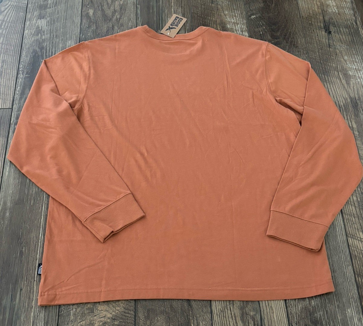 Eddie Bauer Shirt NWT Men's XL Soft Lightweight Long Sleeve Crewneck T Orange gallery