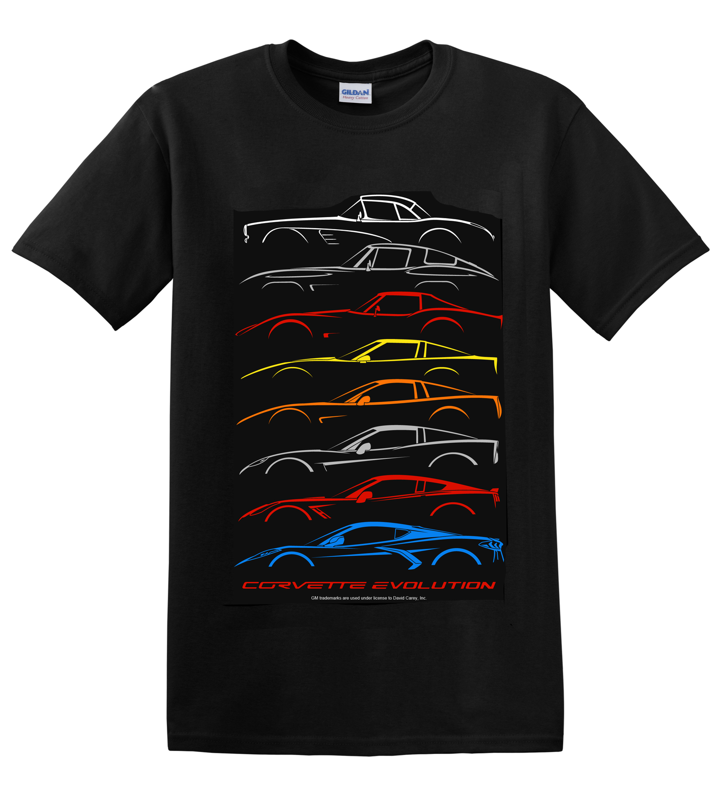 Chevrolet Corvette Evolution C1-C8 Graphic Cotton Shirt Black Official Licensed gallery