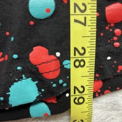 Pink Dolphin Paint Splatter Raglan Tee T-Shirt Size L Black Aqua Crop Sleeve