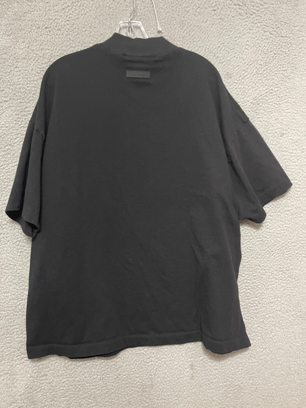 Fear of God Essentials Shirt Mens Small Black Logo Oversized Boxy Crew Tee gallery