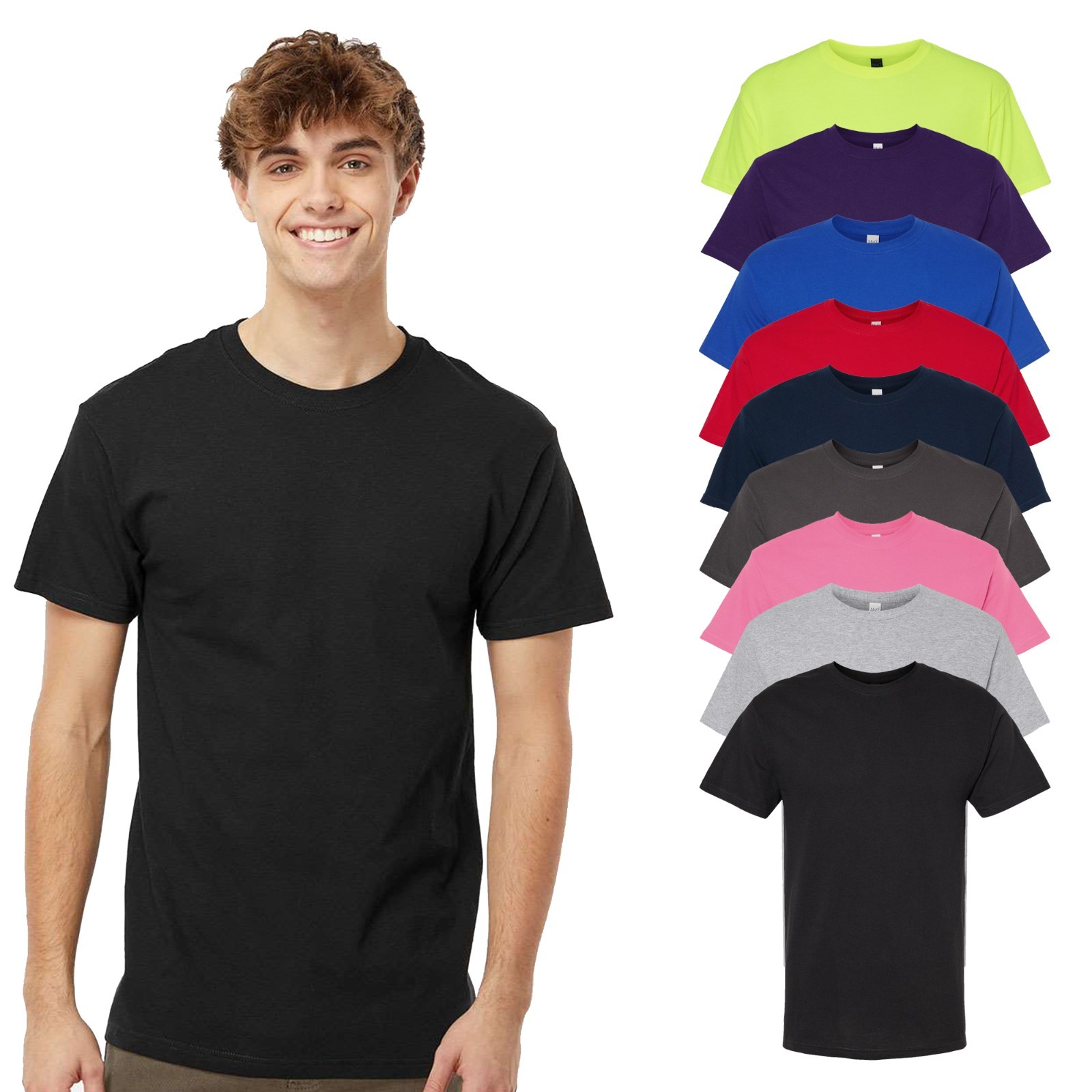 M&O Men's Gold Soft Touch T-Shirt 9-Pack, Mix Color, S-5XL, Cotton Preshrunk Tee gallery